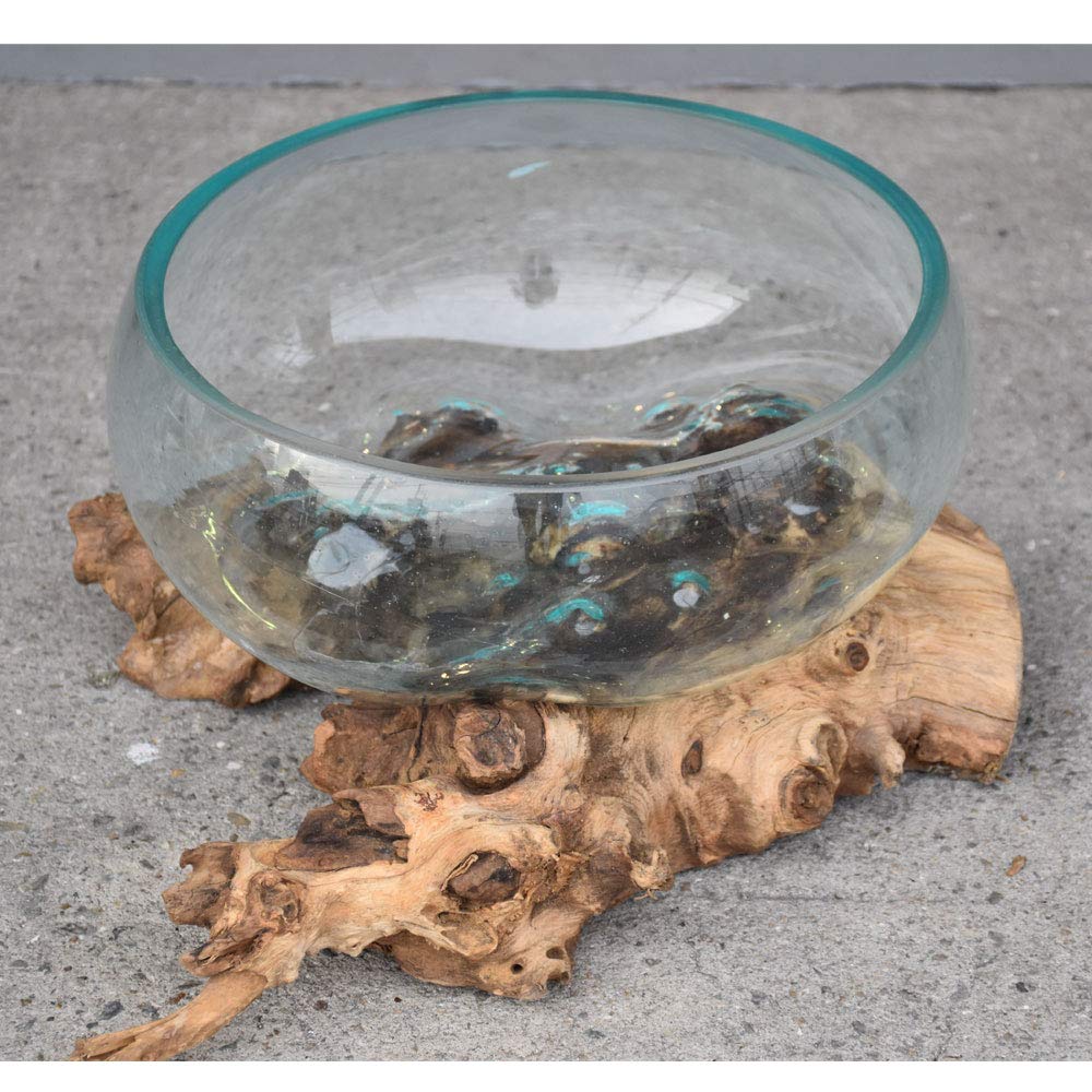 ビンテージ気泡いりスモ-ルワインク-ラ-(フラワ-ベ-ス)&グラス3点セット